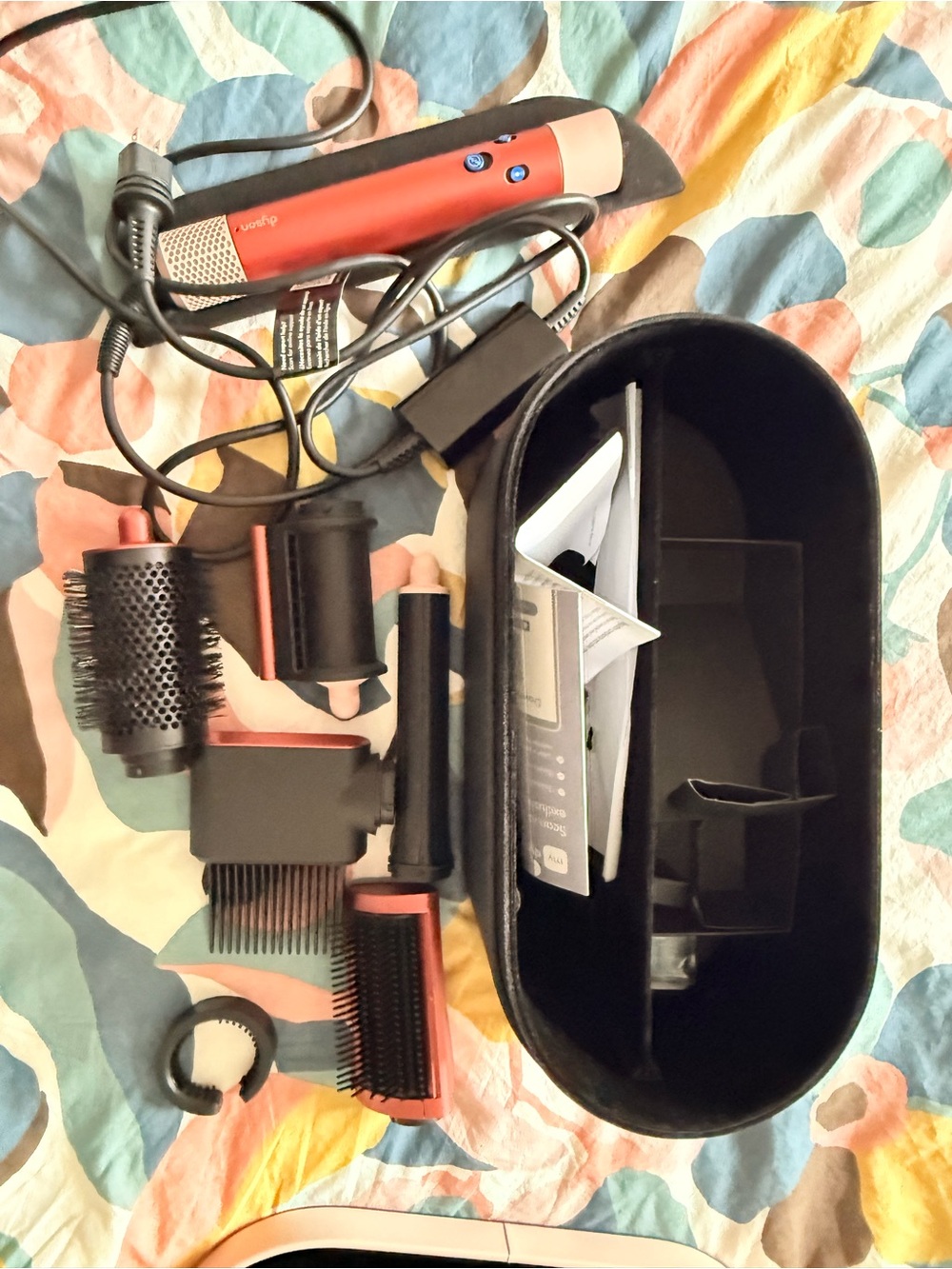 Dyson Red Multi-Tool Hair Styling Set with Black Case